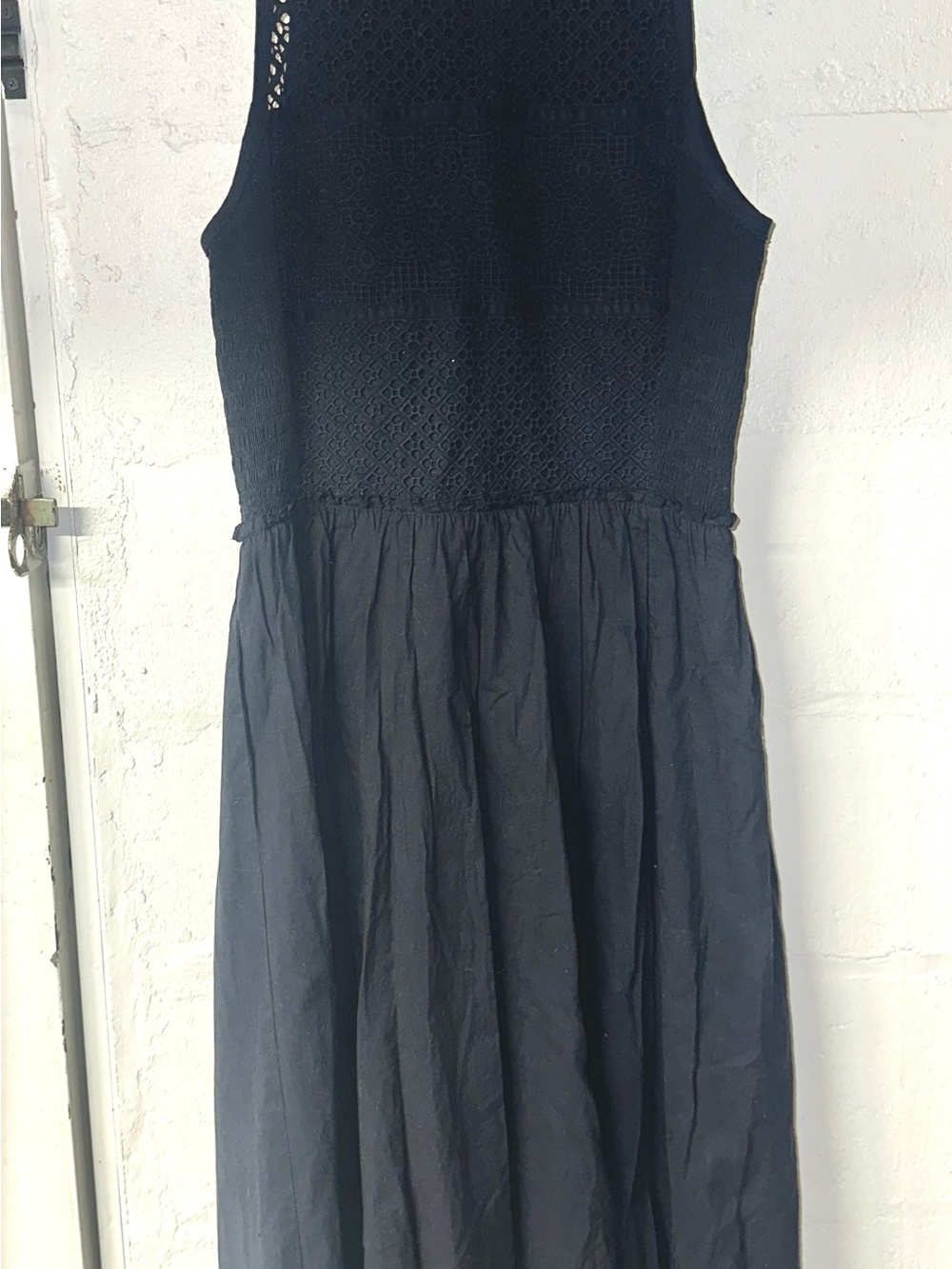 Rebecca Taylor Navy Crochet-Style Maxi Dress